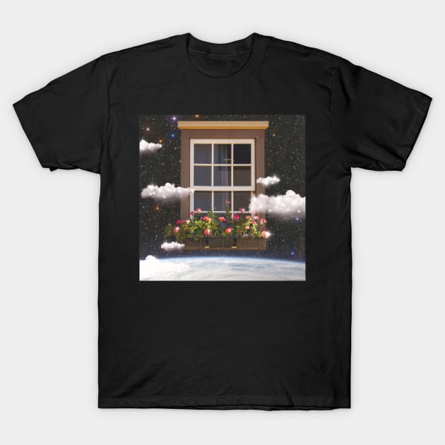 Dreamy Cosmic Window T-Shirt by RiddhiShah